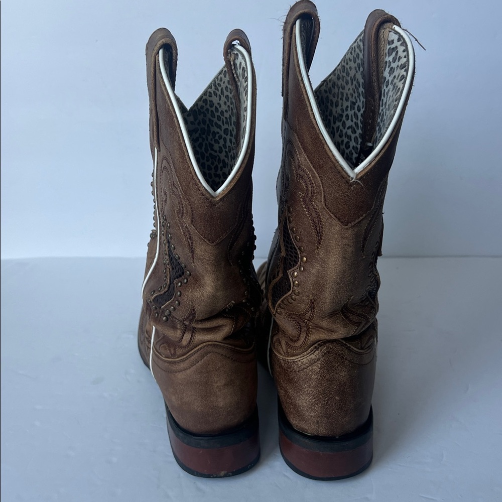 Laredo Tan Spellbound Broad Square Toe Boots For … - image 7